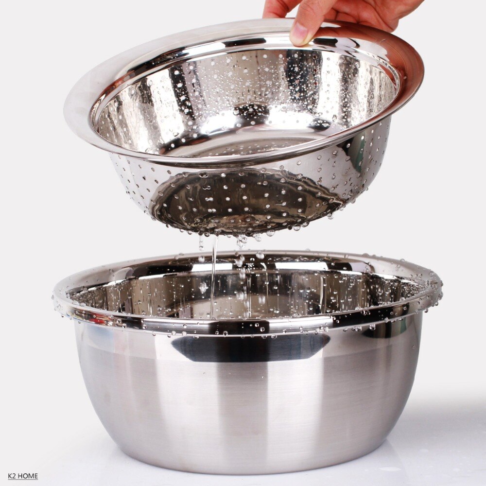 Pro Vegetable Washing Colander Stainless Steel Mesh Colander Three Sizes Over Sink Premier Fruit Wash Bowl Houseware - Provence Home Living Store