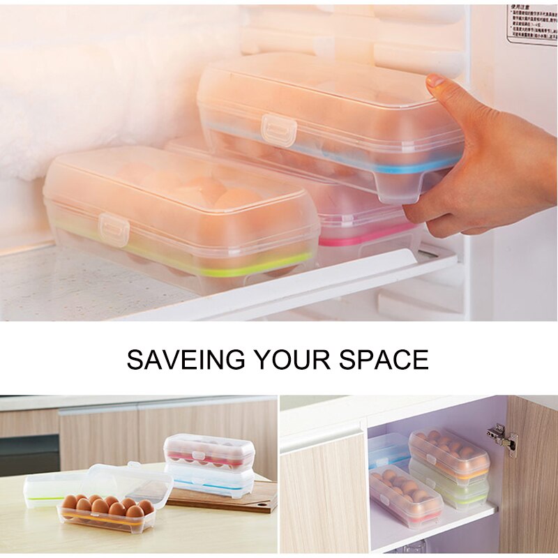 Refrigerator Storage Organizer for Kitchen, Covered Egg Holder Container - 10 Eggs - Provence Home Living Store