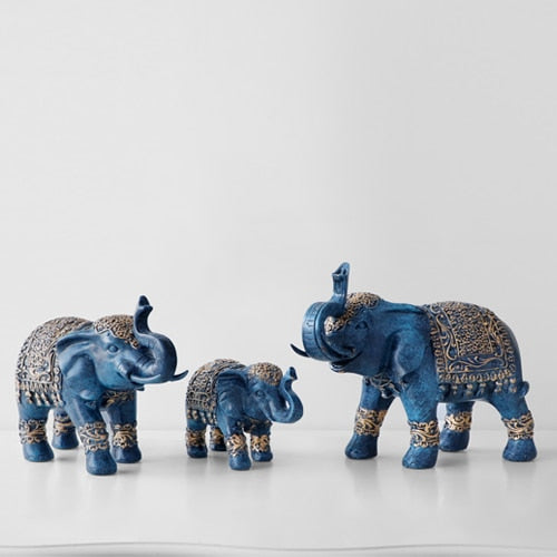 Family elephant Figurine resin Thailand elephant statue for office Living room handmade home decorations cute Animals ornaments - Provence Home Living Store