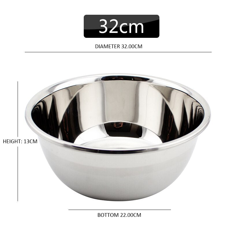 Flat Base Stainless Steel Bowl Mixing Salad Bowl Mirror Finish Prep Bowl Series Food Storage Kitchen Tools - Provence Home Living Store