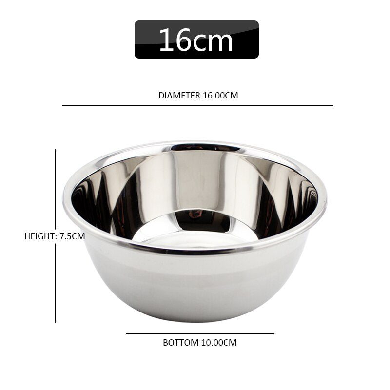 Flat Base Stainless Steel Bowl Mixing Salad Bowl Mirror Finish Prep Bowl Series Food Storage Kitchen Tools - Provence Home Living Store