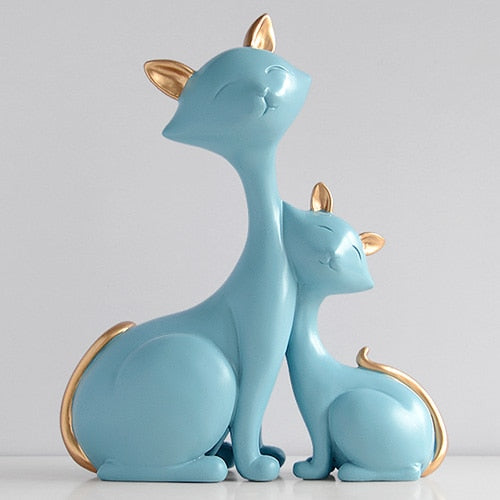 Resin Cat Figurines Miniatures Decorative Animals desktop gift cat statue ornaments home decoration casa living room accessories - Provence Home Living Store