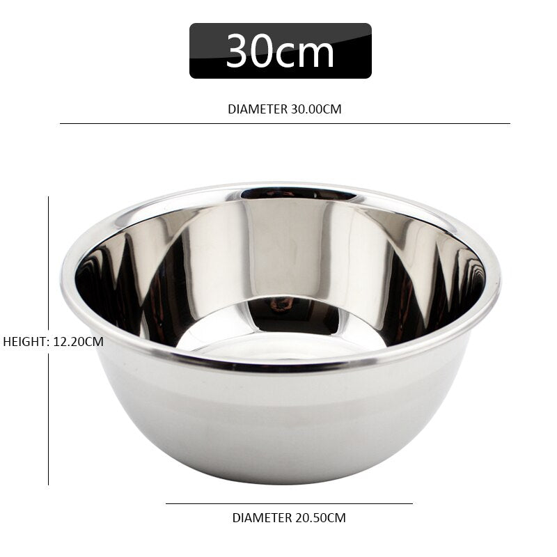 Flat Base Stainless Steel Bowl Mixing Salad Bowl Mirror Finish Prep Bowl Series Food Storage Kitchen Tools - Provence Home Living Store