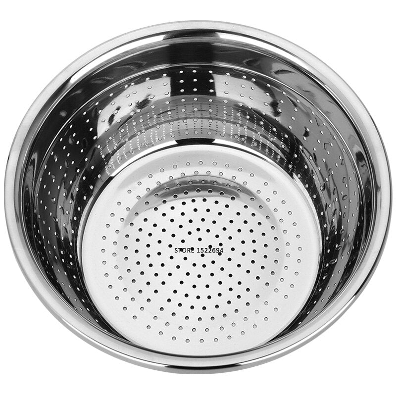 Stainless Steel Kitchen Strainer High Vegetable Fruit Washing Colander Micro Perforated Strainer Strong Base with High Quality - Provence Home Living Store