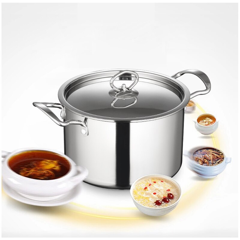 Stainless Steel Stockpot Cookware with Steel Lid Household Canning Pot Oven Safe Quality Stock Pot Total Nonstick Soup Pot - Provence Home Living Store