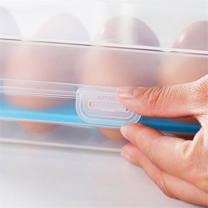 Refrigerator Storage Organizer for Kitchen, Covered Egg Holder Container - 10 Eggs - Provence Home Living Store