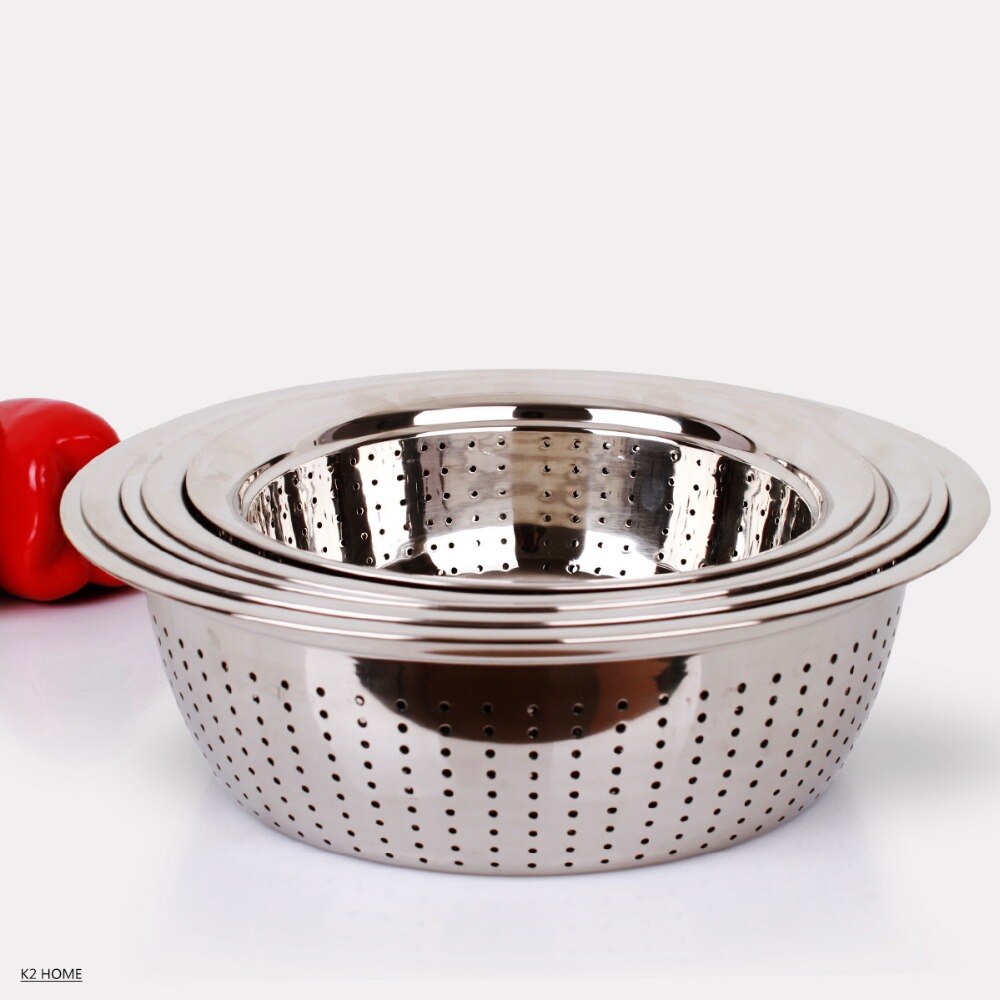 Pro Vegetable Washing Colander Stainless Steel Mesh Colander Three Sizes Over Sink Premier Fruit Wash Bowl Houseware - Provence Home Living Store