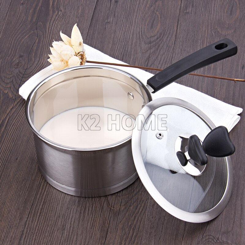 Dia 16cm Butter Warmer Stainless Steel Saucepan with Cover Coffee Decanter Warmer Small Butter Melting Pot Nonstick Butter Pan - Provence Home Living Store