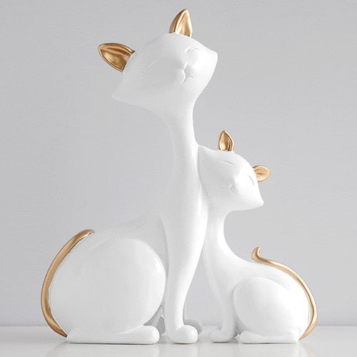 Resin Cat Figurines Miniatures Decorative Animals desktop gift cat statue ornaments home decoration casa living room accessories - Provence Home Living Store