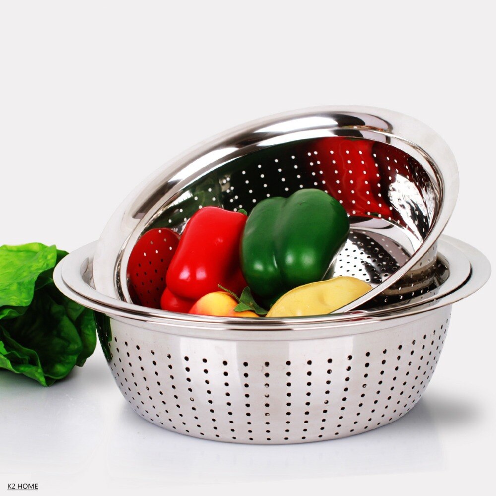 Pro Vegetable Washing Colander Stainless Steel Mesh Colander Three Sizes Over Sink Premier Fruit Wash Bowl Houseware - Provence Home Living Store