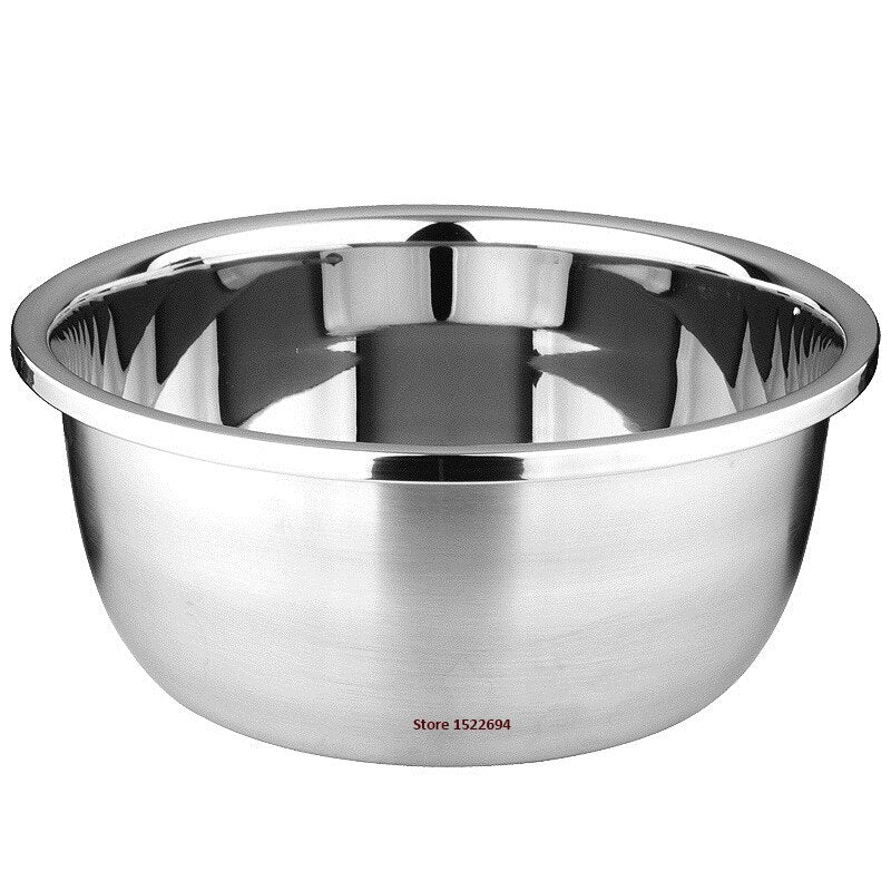 Flat Base Stainless Steel Bowl Mixing Salad Bowl Mirror Finish Prep Bowl Series Food Storage Kitchen Tools - Provence Home Living Store