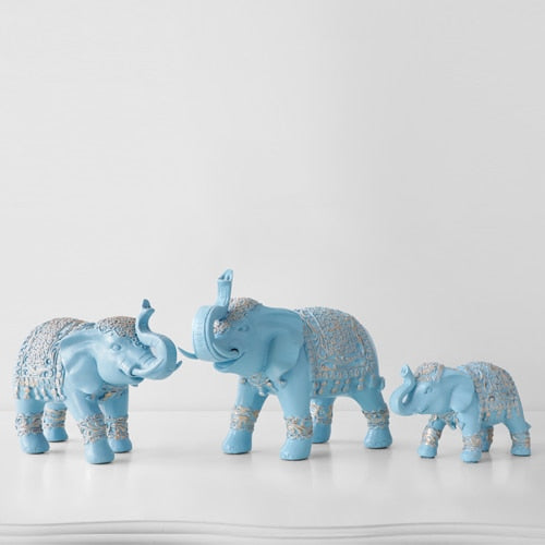 Family elephant Figurine resin Thailand elephant statue for office Living room handmade home decorations cute Animals ornaments - Provence Home Living Store