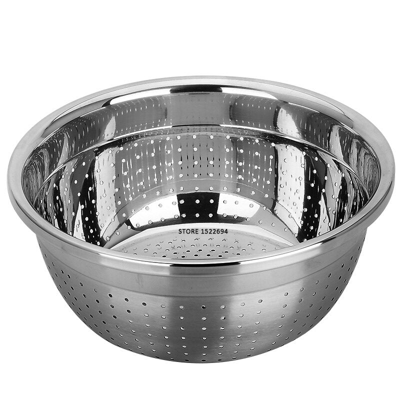 Stainless Steel Kitchen Strainer High Vegetable Fruit Washing Colander Micro Perforated Strainer Strong Base with High Quality - Provence Home Living Store