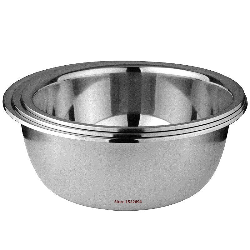 Flat Base Stainless Steel Bowl Mixing Salad Bowl Mirror Finish Prep Bowl Series Food Storage Kitchen Tools - Provence Home Living Store