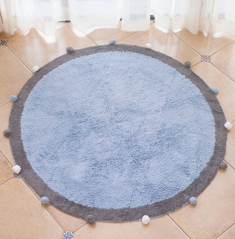 Round Rug Tapete Infantil Nordic Soft Cotton Fluffy Floor Foot Mat Kilim Baby Kids Bedroom Home Living Room Nursery Warm Decor - Provence Home Living Store