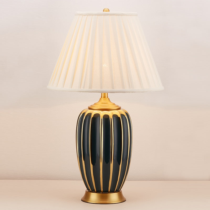 Light Luxury Post Modern American Style Ceramic Table Lamp for Bedroom Bedside Lamp European Style Living Room Lamps - Provence Home Living Store