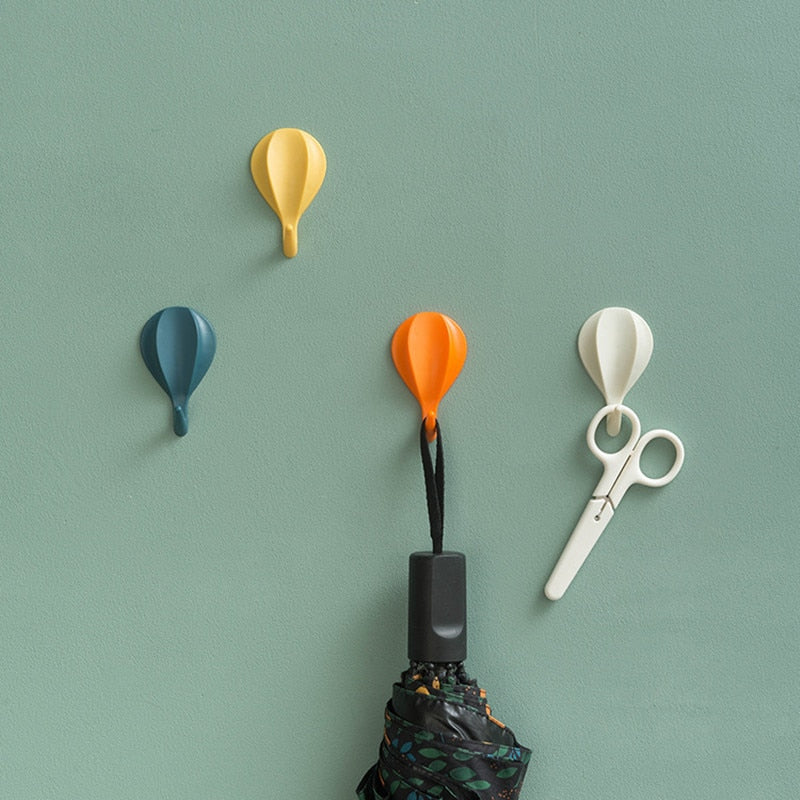 8pcs Hot Air Balloon Wall Hooks Clothes Towel Mask Hanger Self-adhesive Bathroom Kitchen Hook Keys Organizer Holder Home Decor - Provence Home Living Store