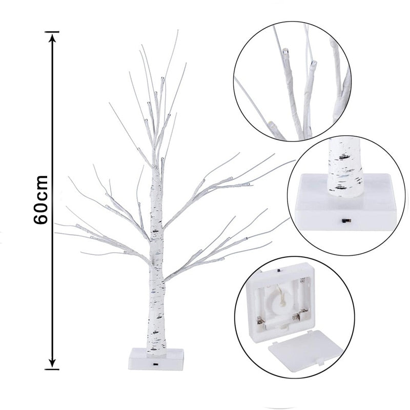 60cm Easter Lighted Tree Decor Led Birch Tree Light Easter Eggs Hanging Ornaments Tree Easter Party Kids Gifts Easter Decoration - Provence Home Living Store