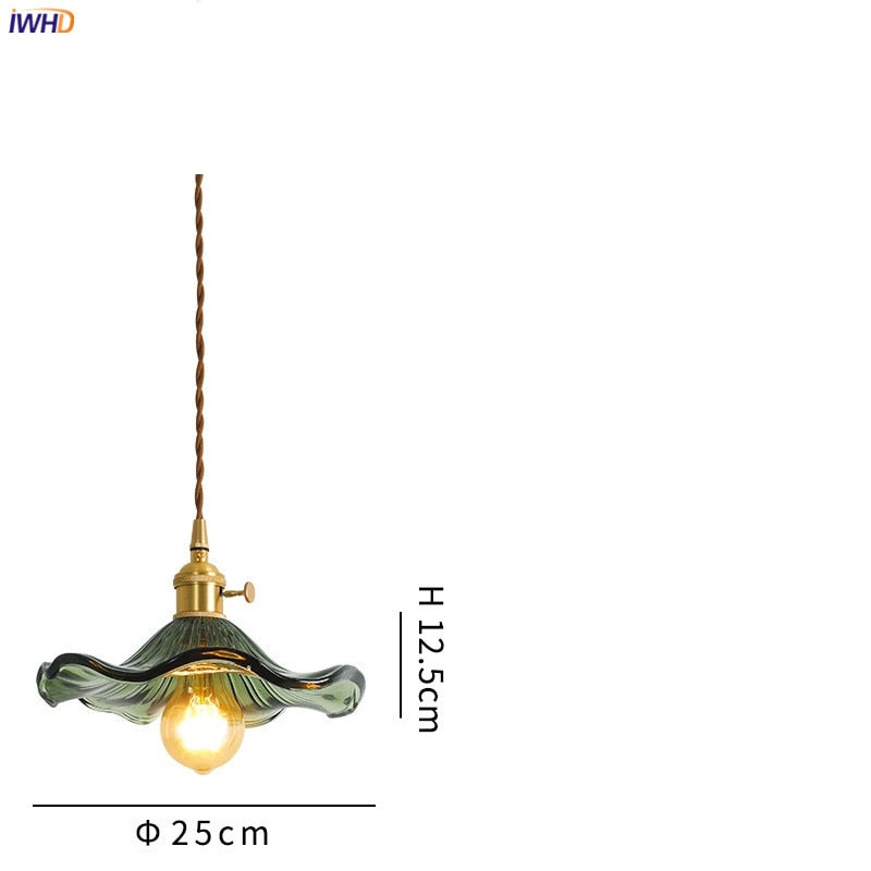 IWHD Nordic Style Simple LED Pendant Light Fixtures Bedroom Living Room Bar Colorful Glass Copper Hanging Lamp Lights Edison - Provence Home Living Store