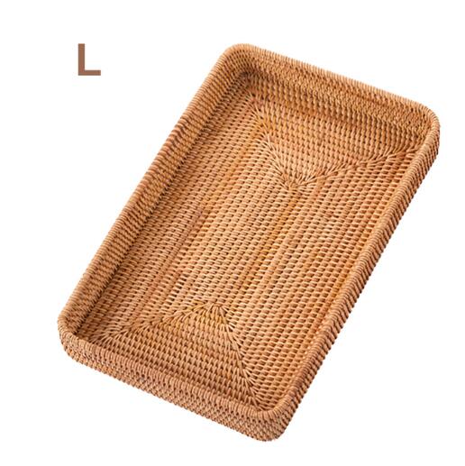 Rattan household desktop tea tray fruit bread basket portable fruit bowl hotel tray towel basket storage special  WF - Provence Home Living Store