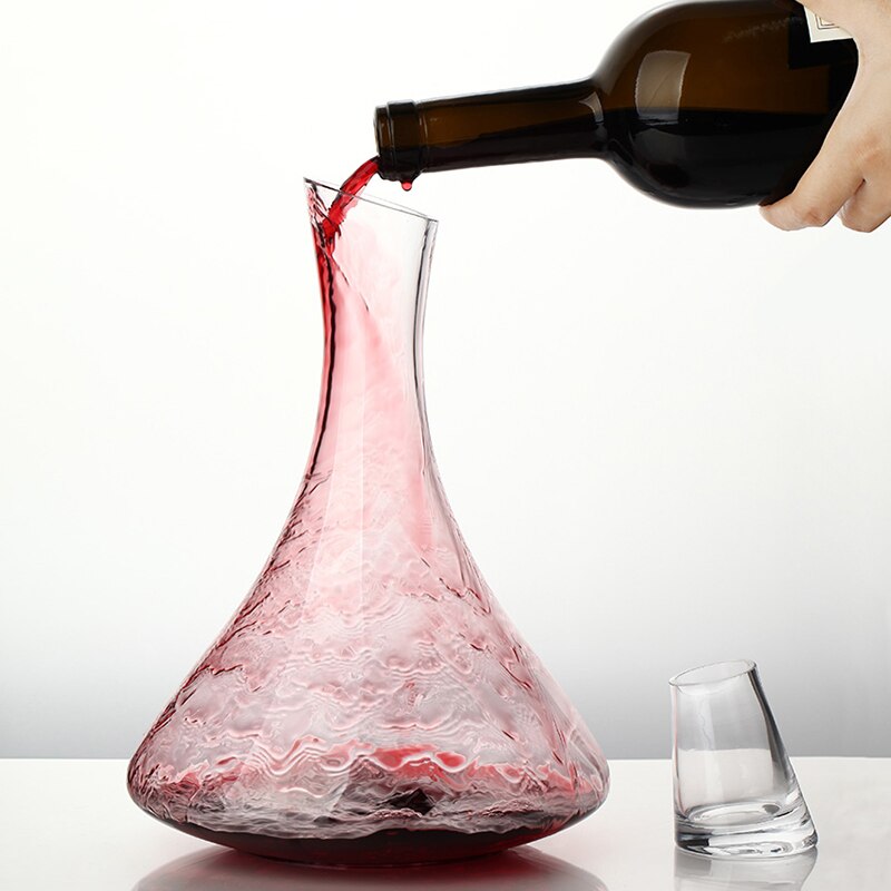 Home Wine Decanter Crystal Glass Wine Breather Carafe 100% Hand Blown Winebreather Carafe Wine Aerator Accessory with Wide Base - Provence Home Living Store