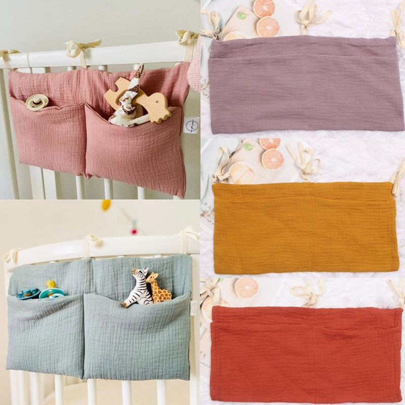 1pc Portable Baby Crib Storage Bag Multifunctional Newborn Bed Headboard Organizer For Kids Baby Bedding Diaper Bag - Provence Home Living Store