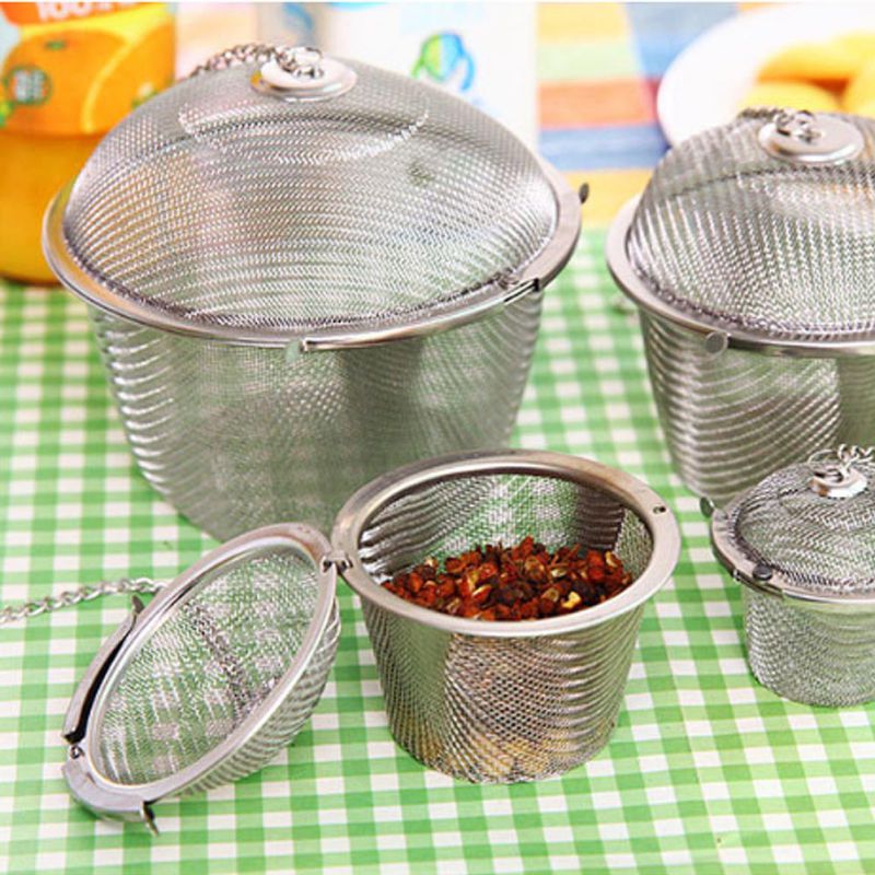 Stainless Steel Tea Infuser Sphere Locking Spice Tea Ball Strainer Mesh Infuser Tea Filter Strainers With Chains Kitchen Gadgets - Provence Home Living Store