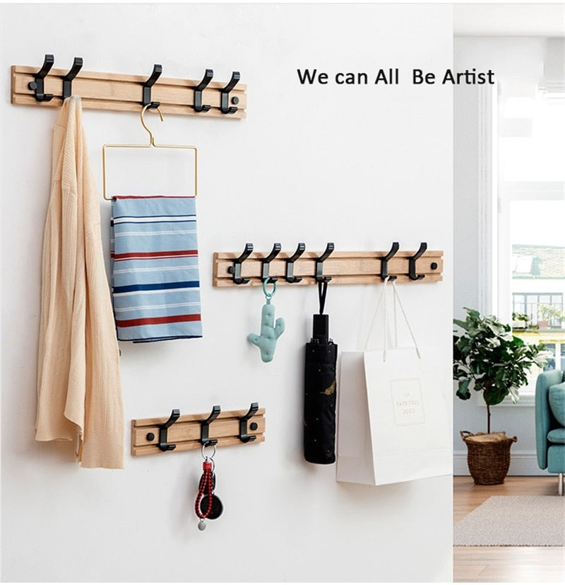 Nordic Fashion Style Bedroom Furniture Coat Rack Clothes Hanger Hooks Living Room Closet Bamboo Hat Racks Coat Hanger Wall Hook - Provence Home Living Store