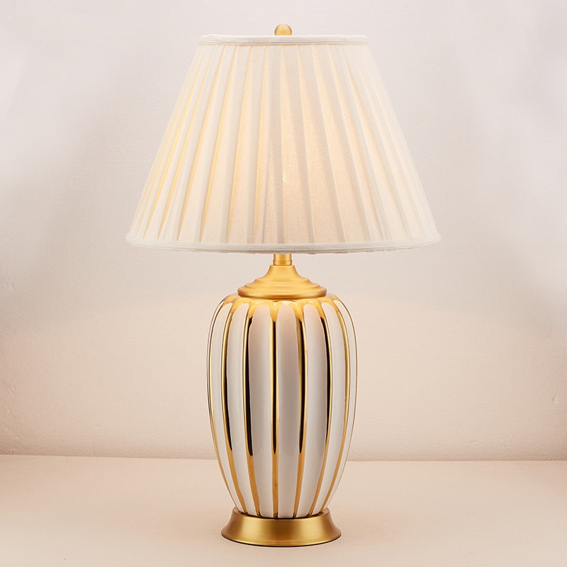 Light Luxury Post Modern American Style Ceramic Table Lamp for Bedroom Bedside Lamp European Style Living Room Lamps - Provence Home Living Store