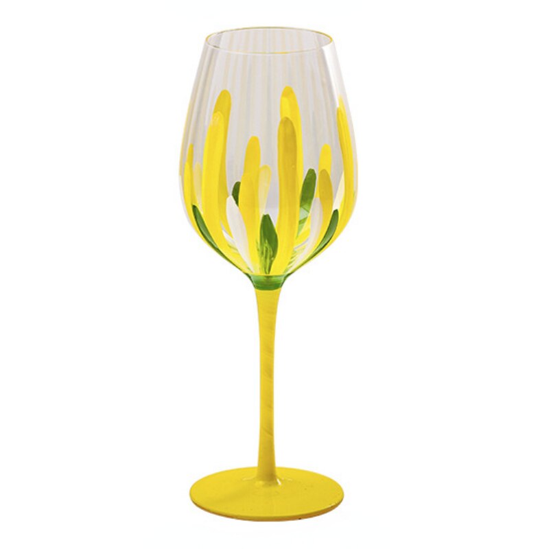 Painted medieval tulip goblet 400-800ML high-value crystal glass juice glass home red wine glass - Provence Home Living Store