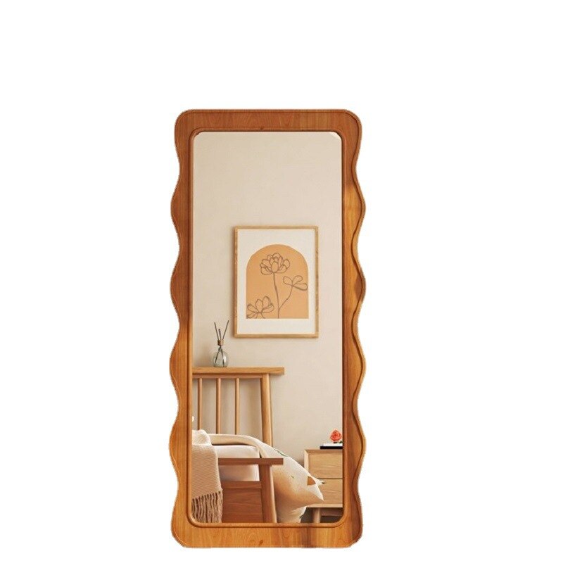 Standing Wood Vanity Mirror Luxury Full Length Large Nordic Wall Mirror Living Room Long Miroir Mural Room Decor Mirror - Provence Home Living Store