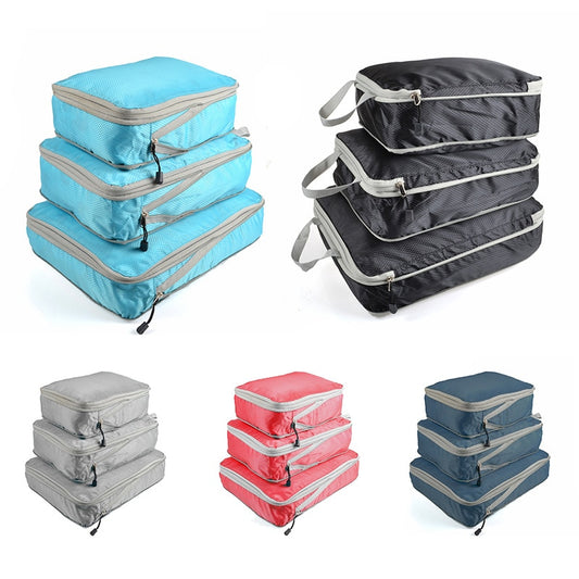 Travel Storage Bag Packing Cubes Set Travel Luggage Packing Organizer Foldable Waterproof Nylon Compression Suitcase Bags - Provence Home Living Store