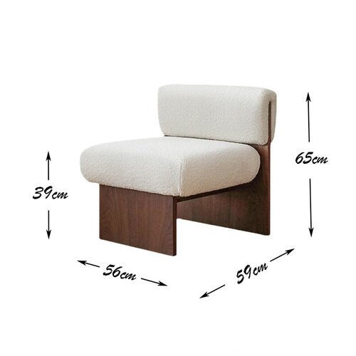 Japanese Solid Wood Living Room Chairs Retro Home Living Room Furniture Bedroom Sofa Balcony Leisure Lamb Velvet Lazy Sofa Chair - Provence Home Living Store