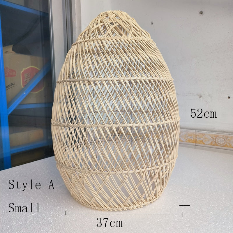 Natural Rattan Lamp Pendant light New Chinese Style Hand-woven Pendant Light for Living Room Hanging Luminaire Dining Room light - Provence Home Living Store