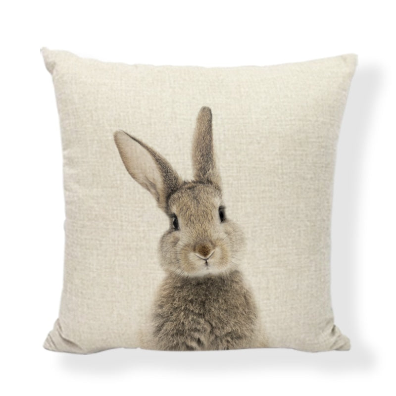 Modern Design Pillow Cases Bunny Easter 45x45 CM Digital Printe Home Decoration Cover Cushion Imitation Hemp Ofice Room Children - Provence Home Living Store