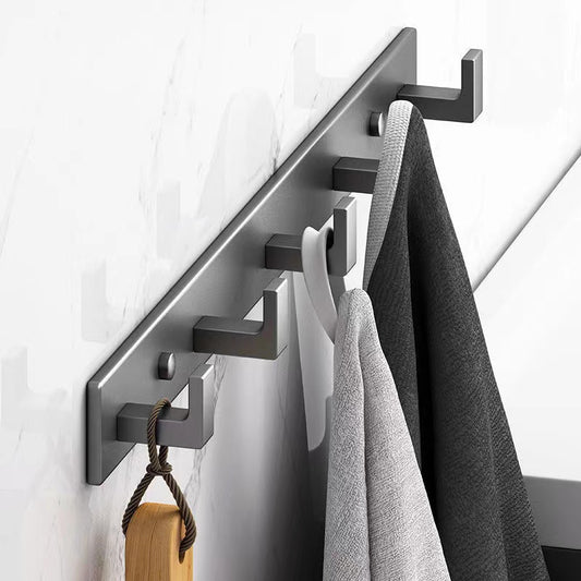 Bathroom Space Aluminum Robe Hook Wall Mounted Clothes Coat Hook Wall Hanger Black Bathroom Accessories - Provence Home Living Store