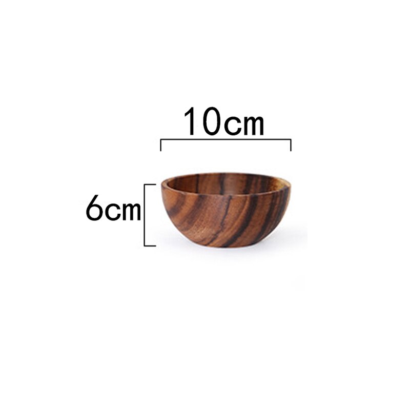 wooden bowl Japanese style wooden tableware household and basin fruit plate salad bowl whole wooden soup bowl wooden bowl WF - Provence Home Living Store