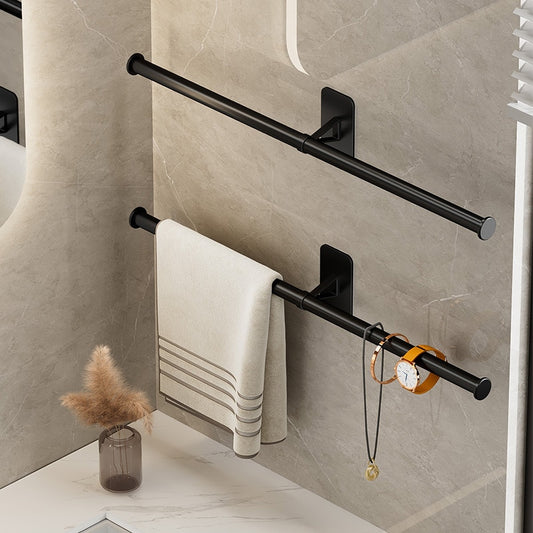 Towel Rack Towel Hanger Bath Towel Holder Wall Hanging Black Bar White Rod Bathroom Shelf Kitchen Storage Rack - Provence Home Living Store