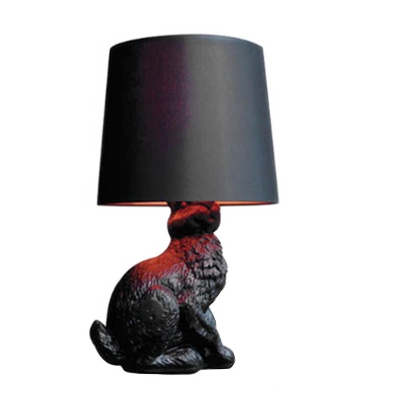 Nordic Black Resin Table Lamp Creative Modern Cloth Art Animal Rabbit Led Table Light Living Room Dining Room Bedroom Home Decor - Provence Home Living Store