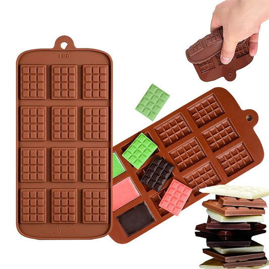 12 Hole Chocolate Silicone Molds Fondant Waffles Baking Mould Candy Cake Biscuit Making Tools Kitchen Baking Accessories - Provence Home Living Store