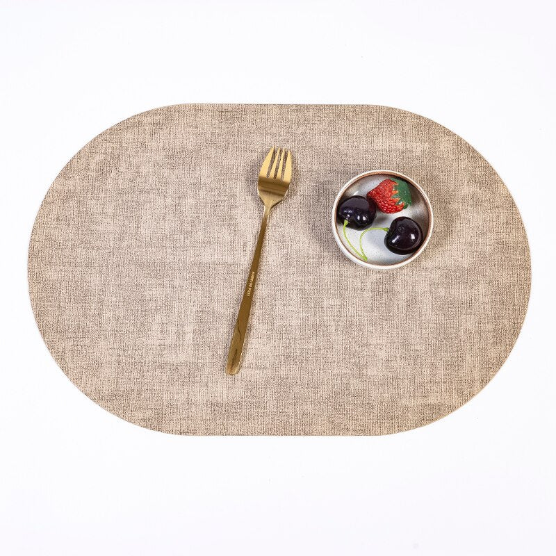 Placemats for Table Leather Western Table Mat Oil-Proof Hotel Home Dining Plate Mat Non-Slip Heat Insulation Pad - Provence Home Living Store