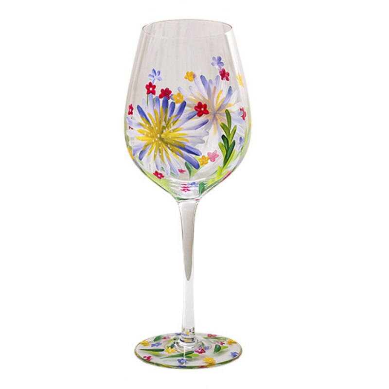 Painted medieval tulip goblet 400-800ML high-value crystal glass juice glass home red wine glass - Provence Home Living Store