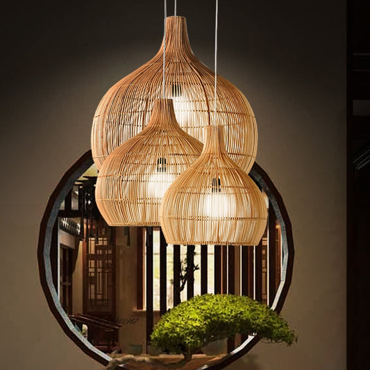 Vintage Rattan Pendant Lights Hand-woven Rattan Hanging Lamp Lights for Living Room Decoration Dining Room Lamps E27 Suspension - Provence Home Living Store