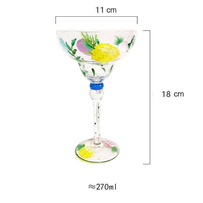 270ml Creative Margarita Wine Glasses Handmade Colorful Cocktail Glass Goblet Cup Lead-free Home Bar Wedding Party Drinkware - Provence Home Living Store