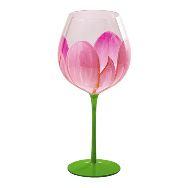 Painted medieval tulip goblet 400-800ML high-value crystal glass juice glass home red wine glass - Provence Home Living Store