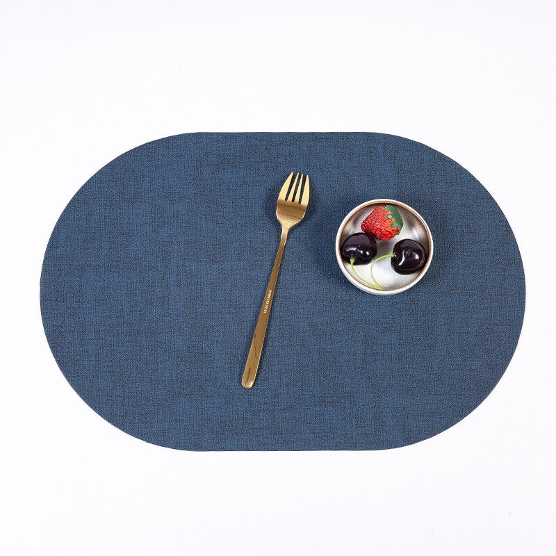 Placemats for Table Leather Western Table Mat Oil-Proof Hotel Home Dining Plate Mat Non-Slip Heat Insulation Pad - Provence Home Living Store