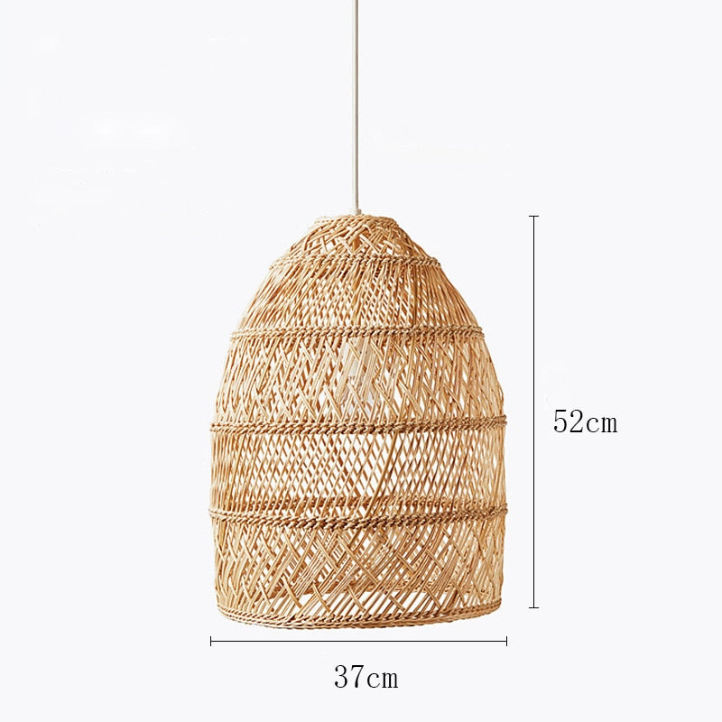 Natural Rattan Lamp Pendant light New Chinese Style Hand-woven Pendant Light for Living Room Hanging Luminaire Dining Room light - Provence Home Living Store