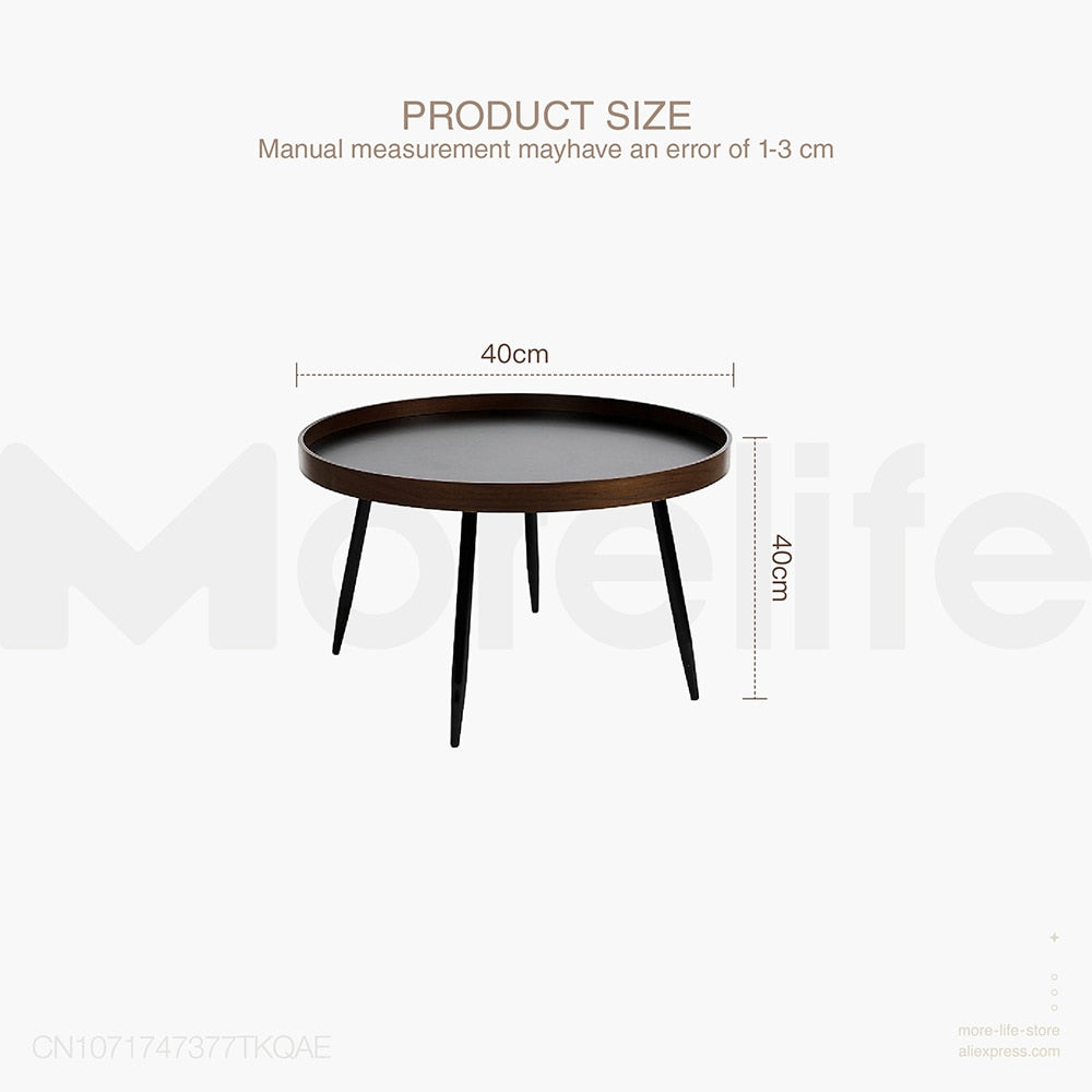 Coffee Table Nordic Side Table Solid Wood Light Luxury Modern Minimalist Round Living Room Walnut Combination  Tea Table - Provence Home Living Store