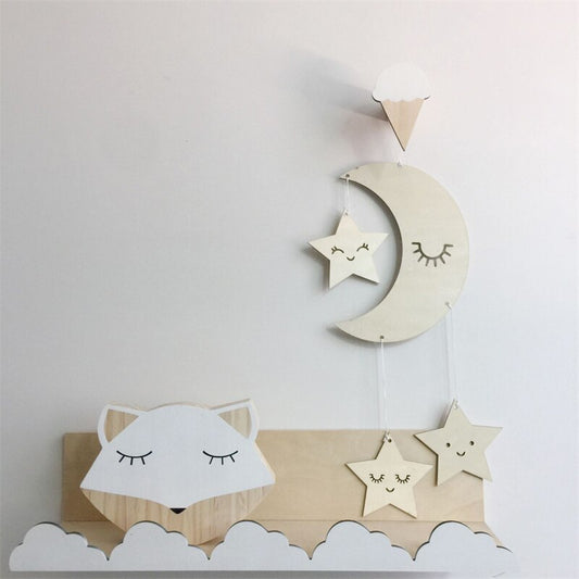 Nordic Wooden Star Cloud Moon Wall Hanging Baby Kids Room Decoration Ornament Pendant Wall Decor Photography Tassel Pendant - Provence Home Living Store