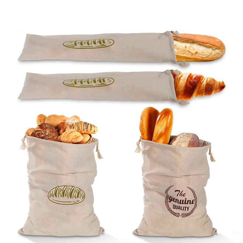 Linen Bread Bags Storing Homemade and Normal Bread Baguette, Reusable and Washable Linen Bags for Storage Food All Kind of Bread - Provence Home Living Store